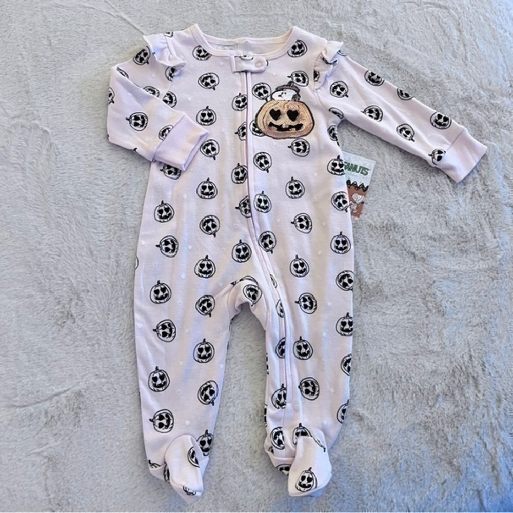 Peanuts/ snoopy pink Halloween sleeper size 3-6 months NWT